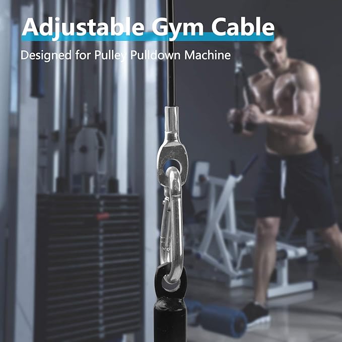 LFJ Replacement Gym Cable with Stopper Ball Fitness Pulley Cable Steel Wire Rope for Cable Machine Home Gym Weight Lift Pulley System