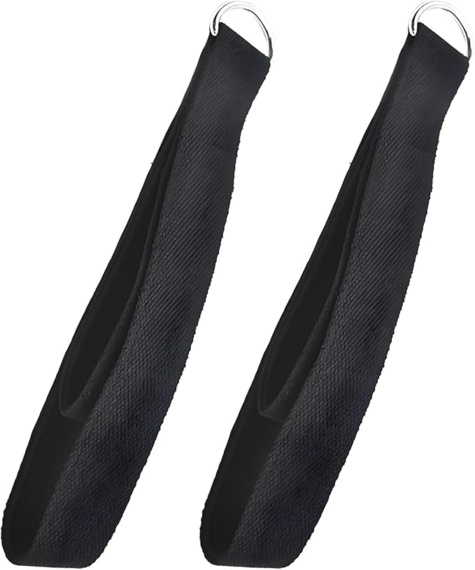 2 Pcs Cotton Pilates Straps with Double Loops for Reformer, Soft and Flexible Ankle/Wrist Exercise Bands, Home Gym Accessories