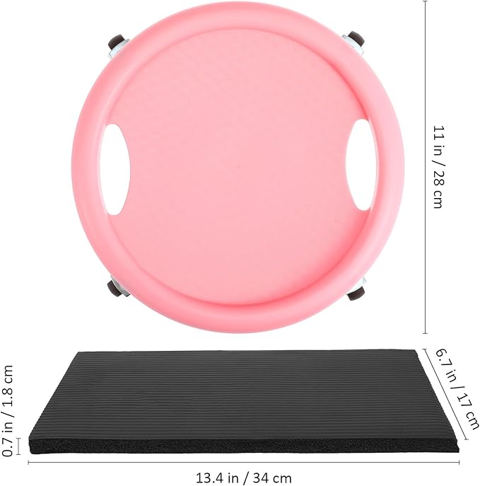 Lurrose Ab Roller Wheel with Mat Quiet Four-wheel Abdominal Exercise Roller Multi-directional Core Strength Training Fitness Equipment for Men and Women