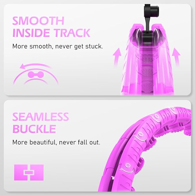 Weighted Hula Circle with 26/32 Links(56-66 Inch) for Adults Weight Loss, Infinity Fitness Hoop Plus Size, for Women Smart Exercise Equipment