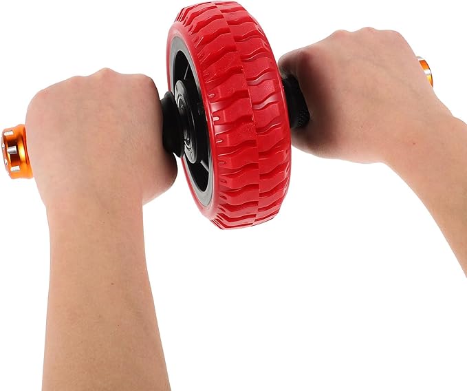 FRCOLOR Ab Roller Wheel for Core Workouts Abdominal Exercise Trainer Portable Fitness Equipment with Non-slip Handles for Home Gym Strength Training and Muscle Toning