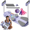 Pilates Board Portable Reformer Set Pilates Kit with Resistance Bands Ball Timer Display for Home Workout Fitness Abs Glutes Women Foldable Multifunction Pilates Machine