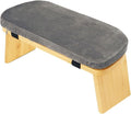 Meditation Bench Prayer Bench with Soft Cushion Wooden Comfortable Portable Folding Kneeling Stool Prayer Stool, Gray