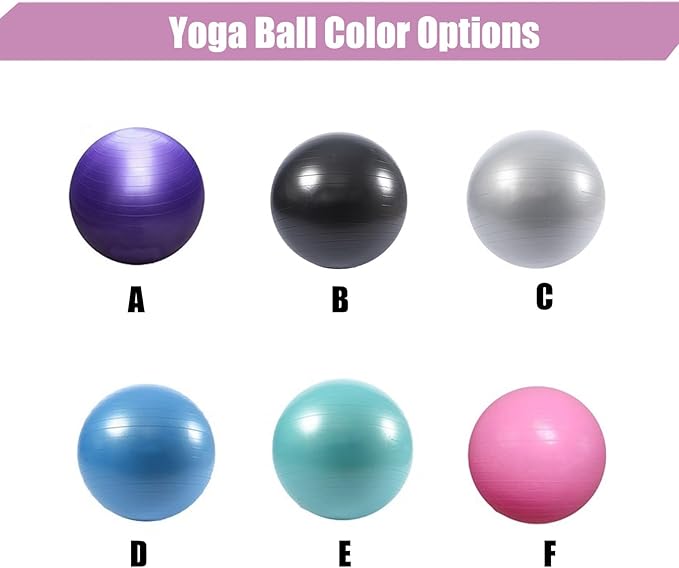 Exercise Yoga Ball Chair with Ball 55cm, Folding Active Sitting Chair with Back, Posture Training Balance Balls Seat for Pilates & Ab Workouts(Style C)