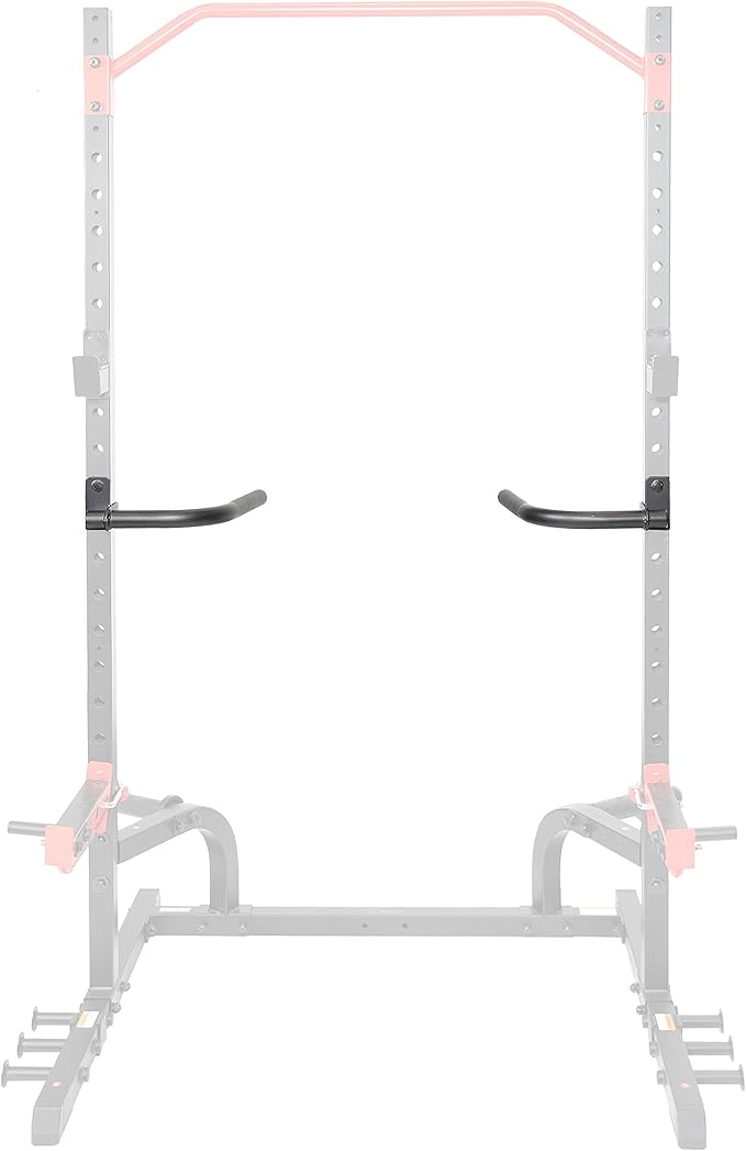 Sunny Health & Fitness Power Cage Squat Rack Upgrade Attachments, Dip Bar, Plate Bar Holder, Belt Squat, J Hook, Lat, Adapter, U Ring, Pull Up Bar, Landmine, Captain's Chair, Tricep Rope For Home Gym