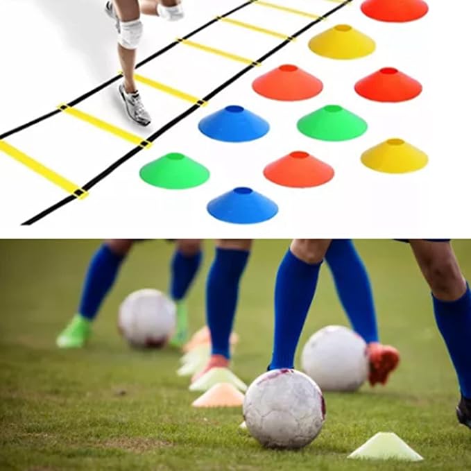 SUNGOOYUE Agility Ladder, 12 Rung 20ft Speed Agility Training Equipment Set with Carrying Bag, for Soccer Training Sports Coordination Workout