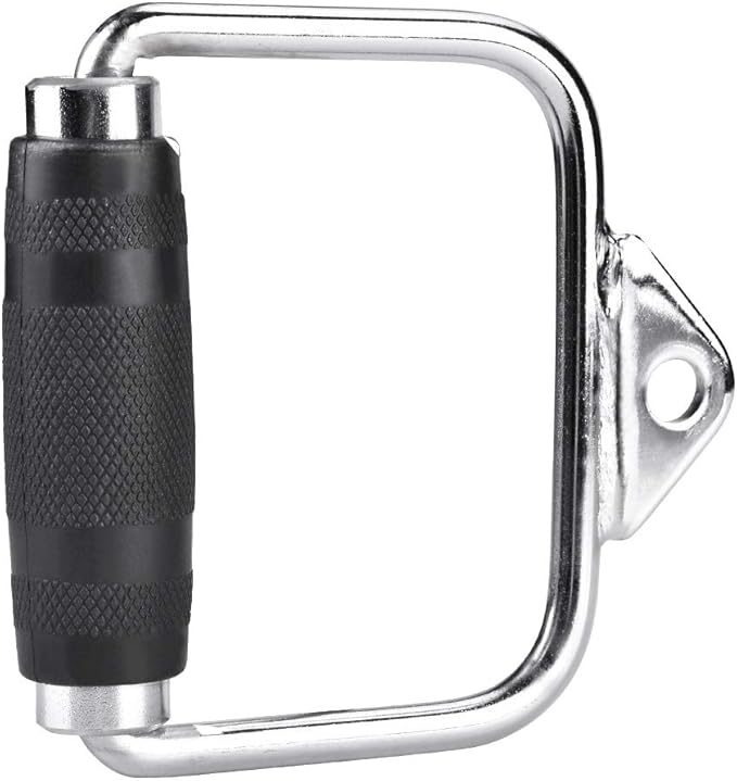 Alomejor Exercise Single High Strength Stirrup Handle Gym Cable Equipment Attachment for Home or Gym Training Steel Silver 827g