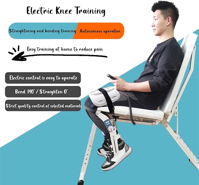 Electric Knee Rehabilitation Trainer, Stroke Hemiplegia Rehabilitation Training Equipment, Lower Extremity Bending and Straightening Training Chair, for Leg Function Recovery(Color:Right Leg)