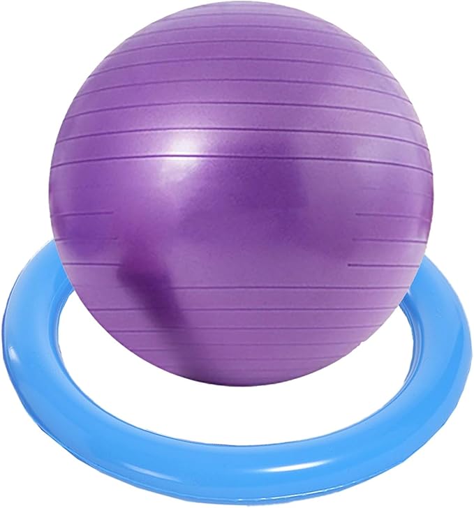SRNSAEB Exercise Ball Seat for Office Desk Height, Ergonomic Balance Ball Chair Stool for Home/Office/School/Gym/Prolonged Sitting, Height Adjustable Pilates Yoga Ball Chair(Purple,55cm (21 7/10in))