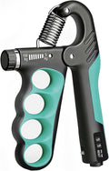 Hand Gripper Strengthener, 11-220LBs Adjustable Resistance Grip Strength Trainer with Counter, Forearm Exerciser for Injury Recovery and Muscle Building