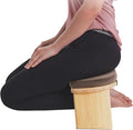 DKSLALALI Meditation Bench, Foldable Ergonomic Bamboo Kneeling Chair with Meditation Extra Soft Cushion Portable Comfortable Meditation Stool Bench for Prayer Kneeler Travel & Yoga