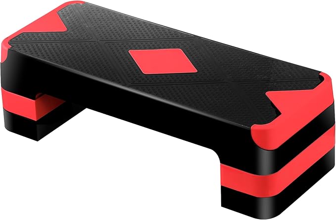F2C 26.5 Inches Step Aerobics Stepper Platform with 3 Risers, Home Gym Workout Equipment, Fitness Exercise Equipment, Exercise Workout Stepper