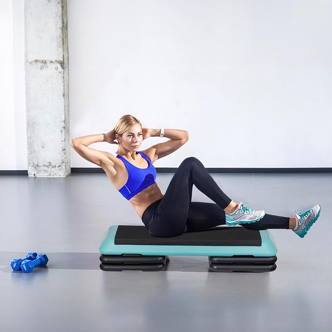 HomGarden 28.15" & 43" Adjustable Workout Aerobic Stepper in Fitness & Exercise Step Platform Trainer Stepper