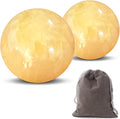 Marble Baoding Balls, Chinese Meditation Stress Relief Balls for Hand Therapy, Manual Massage Exercise, 2 Count Beige, 1.57 Inch