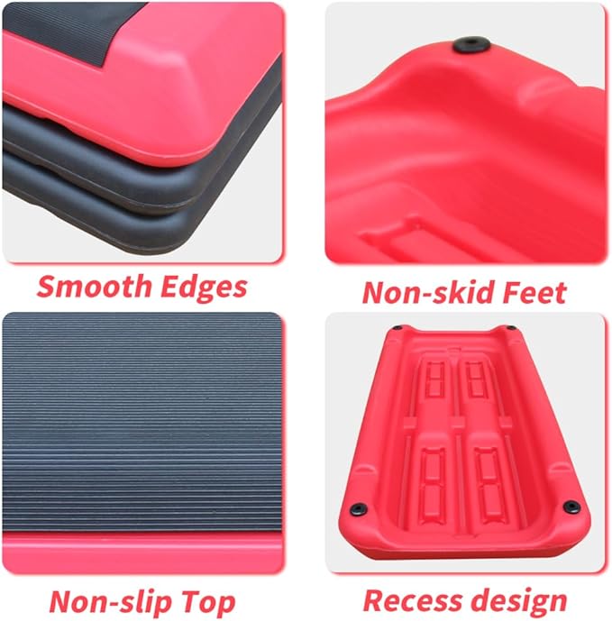 Adjustable Aerobic Step Platform with 4 Risers – Non-Slip Fitness Trainer for Home Workouts, Cardio & Strength Training