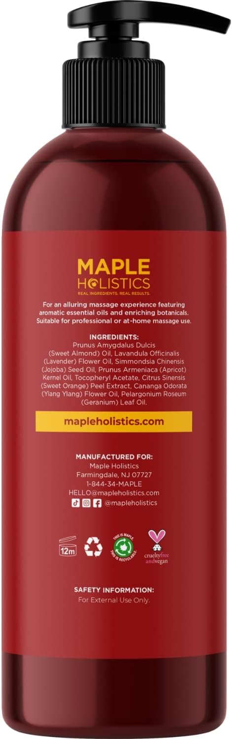 Alluring Massage Oils for Massage Therapy - Maple Holistics Massage Oil Kit with Aromatherapy Lavender Massage Oil Plus Foral Massage Oil for Sensual Aromatherapy Made with Pure Essential Oils