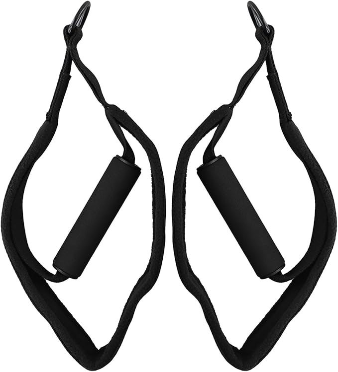 Pilates Foot Straps for Reformer, Double Loop Exercise Bands with D-Rings, Adjustable Non Slip Foot Loops, Soft Fleece Pilates Resistance Bands, 2 Pack