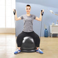 CMYUN Yoga Ball Chair Stability Ball Chair with Bands & Base, Sturdy Desk Ball Chair for Spine Alignment, Exercise Ball Seat for Yoga/Workout/Fitness/Pilates (Size : Diameter 55cm (21 5/8"))