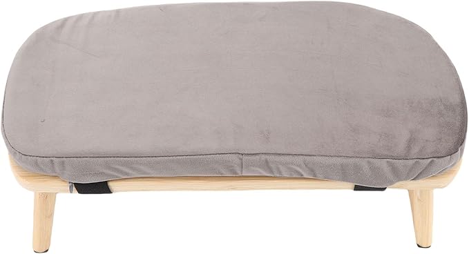 ZJchao Wooden Meditation Bench Detachable Ergonomic Kneeling Stool for Yoga and Meditation with Soft Cushion and Carry Bag Solid Wood Cotton Home Practice (Grey)