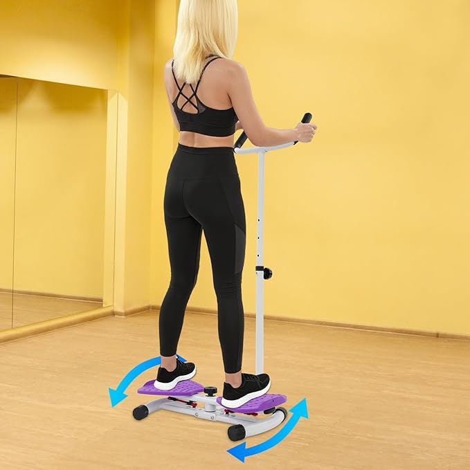 Waist Twister Board - Home Gym Exercise Equipment for Core Workout & Waistline Slimming - 3-Level Adjustable Ab Toner with Pull Cords for Women/Men, 330lbs Capacity