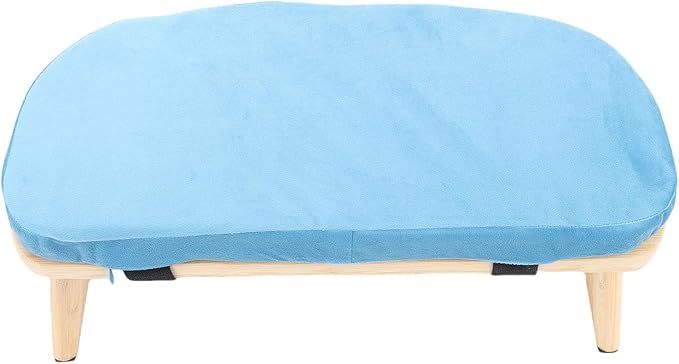 ZJchao Wooden Meditation Bench Detachable Ergonomic Kneeling Stool for Yoga and Meditation with Soft Cushion and Carry Bag Solid Wood Cotton Home Practice (Blue)