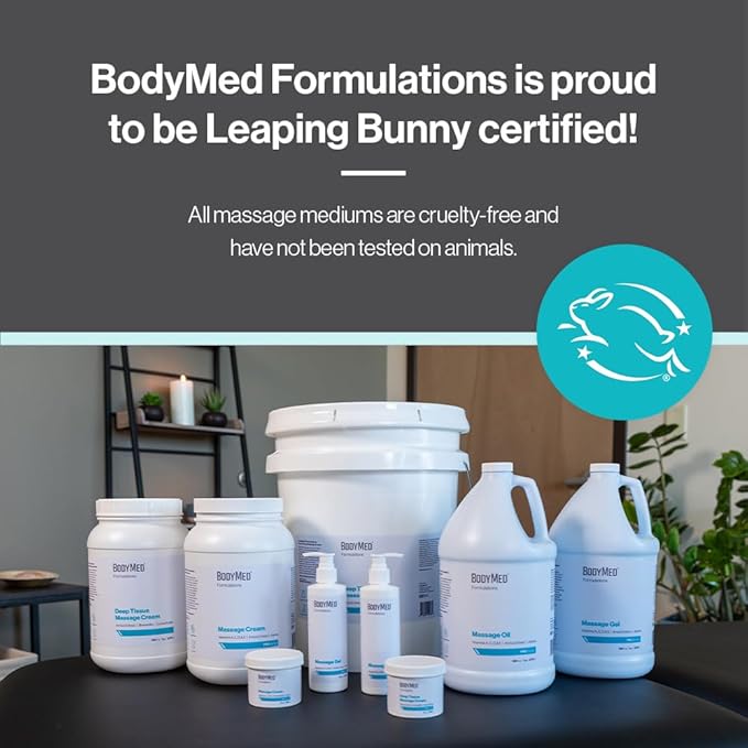 BodyMed Formulations Massage Lotion, 5 gal. – Fragrance-Free, All-Natural Lotion for Massage Therapy – Leaping Bunny Certified – with Arnica Extract & Jojoba – Non-Staining, & Paraben Free
