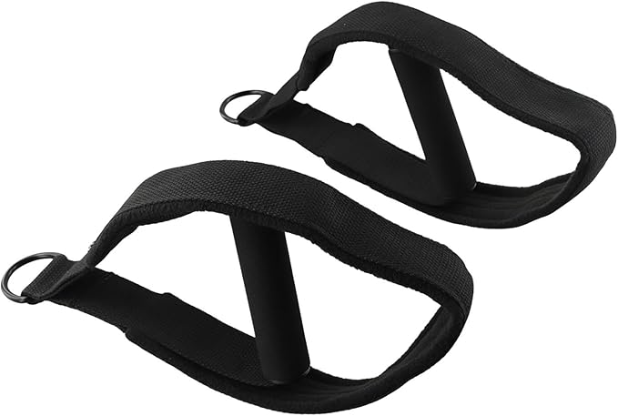 Double Loop Pilates Circle Foot Straps For Reformers – 2-Pack Fleece Exercise Bands With D-Rings, Non-Slip Texture, Adjustable Length & Cross Bar – Home Or Gym Use