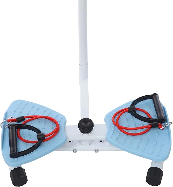 Waist Twister Board, Home-Gym Core Trainer with Handrail & Pull Cords, Noiseless 360° Ab-Twister Platform for Belly-Fat Burn, Strength & Balance Workouts, 330 Lbs Capacity