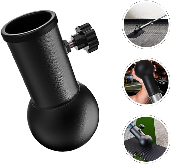 Barbell Attachment Rotating Sleeve Stand for Strength Training, Iron Material Black, Gym Equipment Part for Deadlift Row Abdominal Back Muscle Workouts