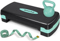 Adjustable Height Aerobic Stepper Set, Multiple Bundle Options with Dumbbells, Kettlebell, Waist Trimmer, Ankle Weights or Weighted Vest, Workout Exercise Step Platform w/Level Risers, 4 Colors