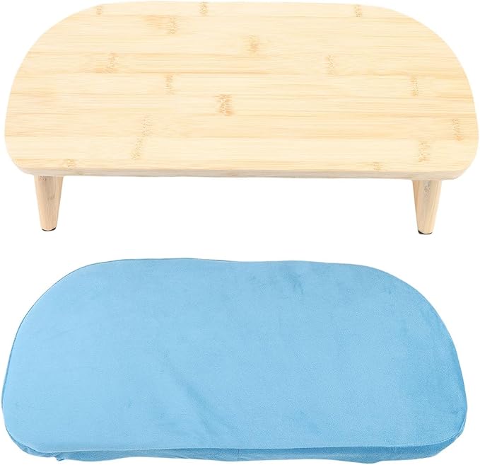 Yinhing Wooden Meditation Bench Ergonomic Detachable Kneeling Stool with Soft Cushion for Practice Includes Convenient Carry Bag Stylish Blue Design for Comfortable Meditation Sessions and (Blue)