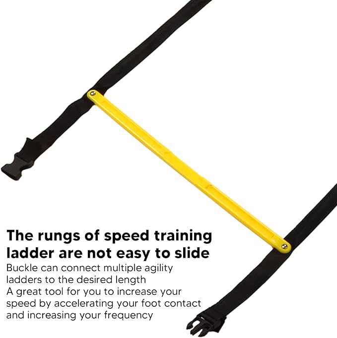 Hapivida Speed Agility Training Ladder 2.6m Fixed Agility Ladder, Football Basketball Training Equipment with Carry Bag for Sports Fitness and Athletic Drills