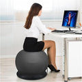 Yoga Ball Chair,Yoga Ball，Exercise Ball, Office Ball Chair with Base & Pump Stability Yoga Ball Seat for Back Pain Relief Home Gym Exercise Ball Chair for Core Strength Training(Black,Diameter 75cm (