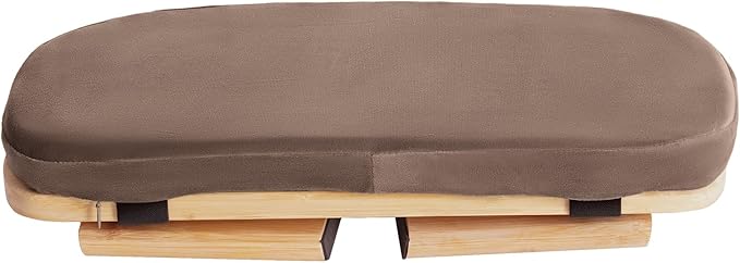 DYNAMI Bamboo Meditation Bench with Sponge Cushion, Portable Foldable Ergonomic Meditation Stool,Wooden Kneeling Stool for Yoga Sitting Prayer,Load Capacity 396lbs (Brown)