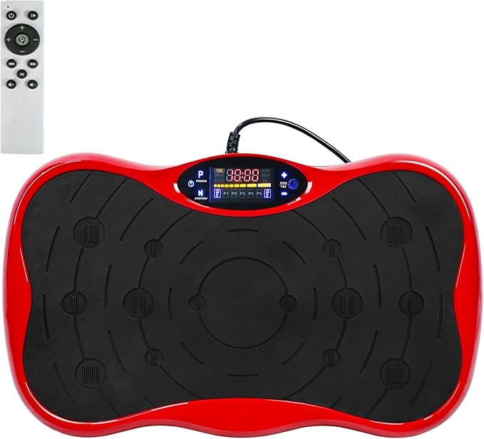 Power Vibrating Platform, Vibration Plate Exercise Machine for Weight Loss and Toning, Whole Body Vibration with Resistance Bands, Home Gym Equipment