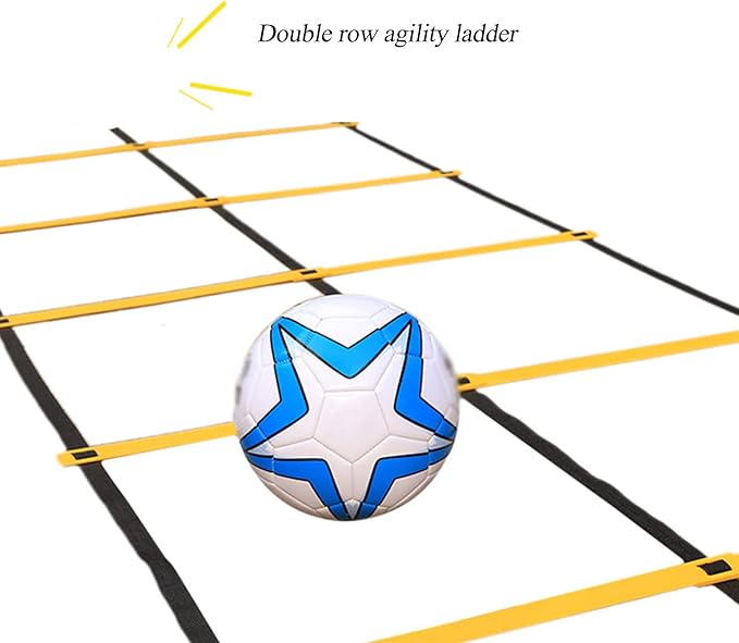 Agility Ladder Adjustable Double Row Agility Ladder,Speed Training Equipment,Football Flexibility Training Jumping,for Outdoor Athletic Footwork, Sports Drills(Size:4M)