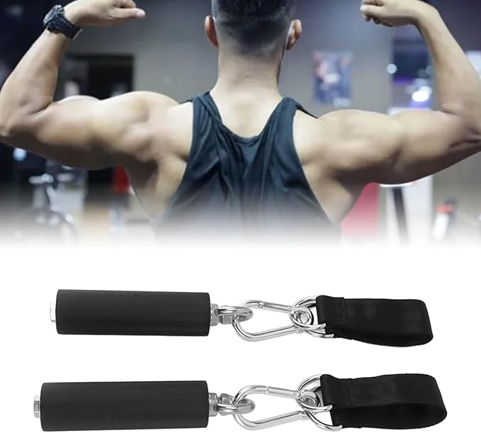Pull Up Handle Cable Attachment, TPR Rubber Coated Grip, Anti Slip Gym Equipment - Durable Material, Portable Design, Weightlifting and Strength Training