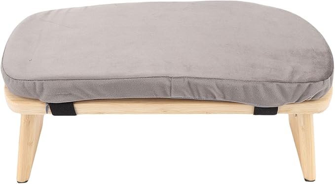 Wooden Meditation Bench - Ergonomic Detachable Kneeling Stool with Soft Cushion for Yoga - Blue, Includes Carry Bag (Gray)