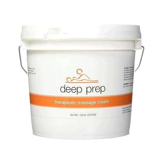 Sammons Preston Deep Prep Therapeutic Massage Cream, 1 Gallon, Non-Greasy Lotion for Massage Therapy, Professional-Grade Massage Cream with Essential Oils, Nut-Free Formula, Ideal for Deep Tissue Use