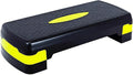 Adjustable Aerobic Stepper Platform, 27 Inch Non-Slip Workout Step with Removable Risers for Home Gym, Cardio, HIIT Training, Black and Lemon