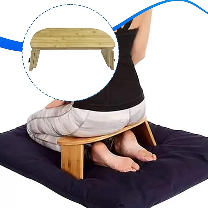 Meditation Stool Folding Wooden Prayer Bench for Prayer Teahouse Men Women