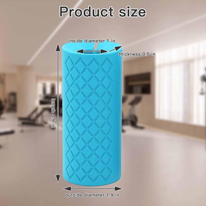 Thick Dumbbell & Barbell Grips for Weightlifting - High-Density Silicone Rubber, Non-Slip Gym Grips for Muscle Growth, Hand Stress Relief, Arm Blaster Adapter (1 Pair)