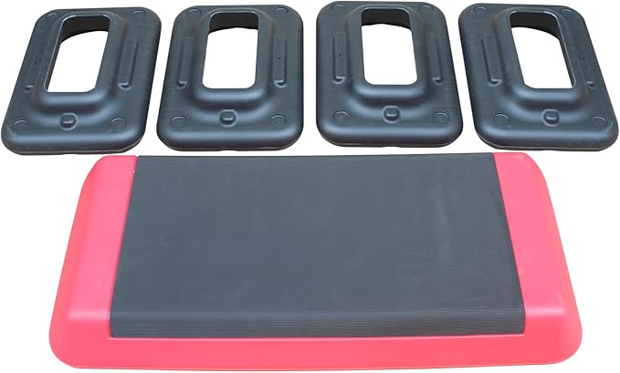 Exercise Aerobic Step Platform, Step Aerobic Platform, Exercise Step with 4 levels Adjustable Height, Fitness Training Workout Stepper for Home Gym, Cardio Strength, Multiple Options