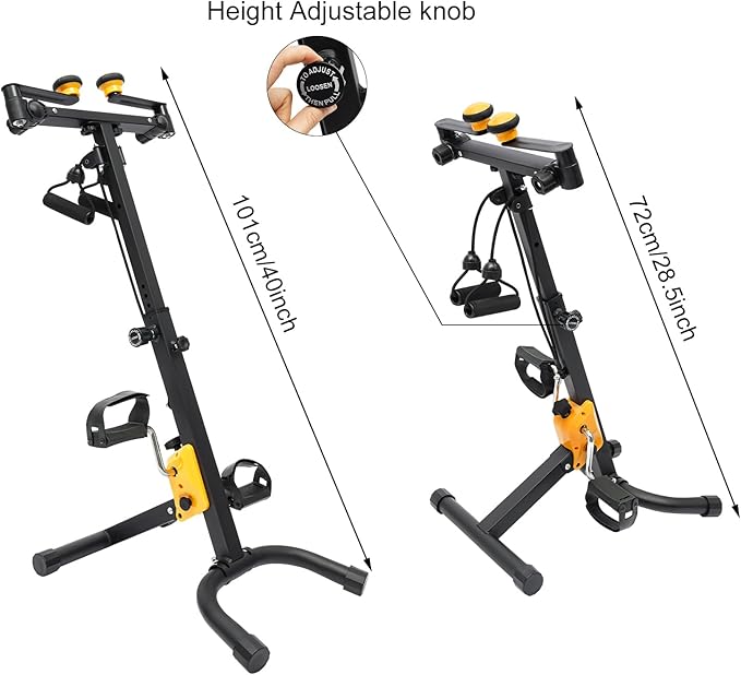 Pedal Exerciser Bike, Foldable Pedal Exerciser for Seniors, Home Pedal Exercise Bike for Total Body(Black)