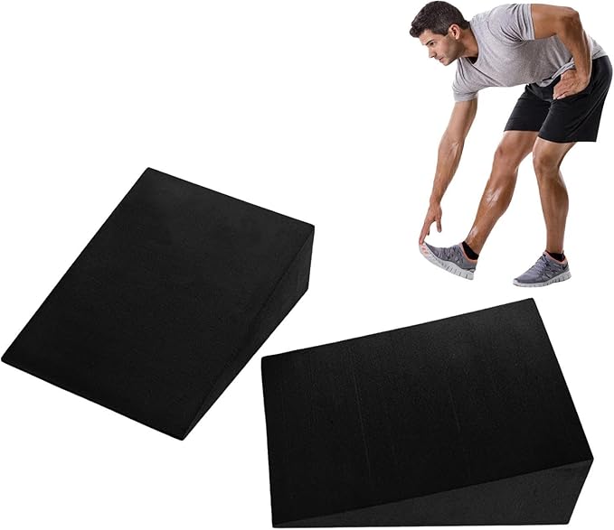 1 Pair Squat Wedge Blocks - Yoga Foam Wedges for Home Gym, Non-Slip Heel Elevated Squat Wedge, Calf Stretcher Slant Board, Yoga Blocks, Incline Board for Squats, Calf Stretching, Pilates