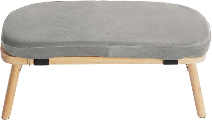 Meditation Bench, Bamboo Meditation Stool, Folding Kneeling Meditation Bench, Seiza Prayer Bench, Prayer Bench with Meditation Cushion(Gray Color)