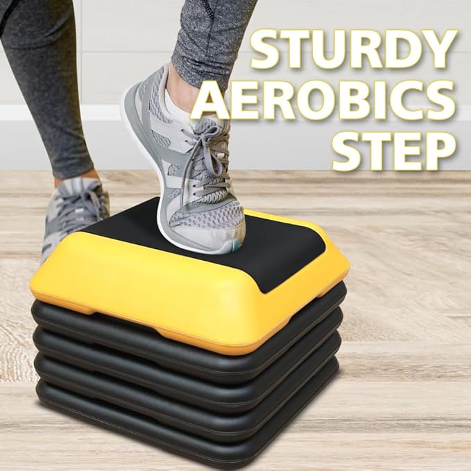 Adjustable Height Step Platform for Aerobics and Fitness Training with Non-Slip Surface