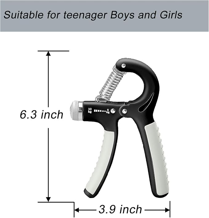 Strengthener Hand Grip 2 Pack Kid Boys Girls Teenager Strength Trainer Number Counter Forearm Finger Wrist Gripper Exerciser 5-30kg Adjustable Stretcher Squeezer Workout