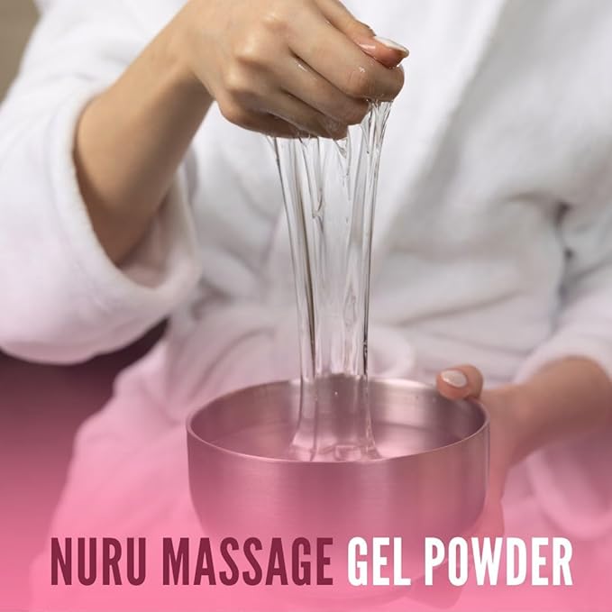 Japanese Nuru Massage Gel Powder 50g - Matsuri Edition | Resealable Sachet | Seaweed & Green Tea | Made in Japan | Slippery, Odorless, Tasteless, and Stain-Free | Makes Up to 1.32 Gallons of Gel