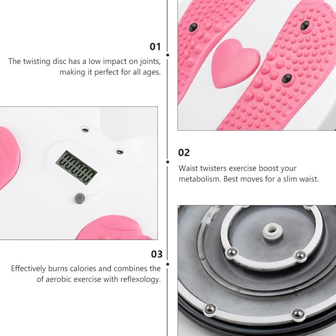 Milisten Twisting Waist Disc Board Slimming Rotating Exercise Machine with Foot Massage for Core Training and Ab Workout at Home